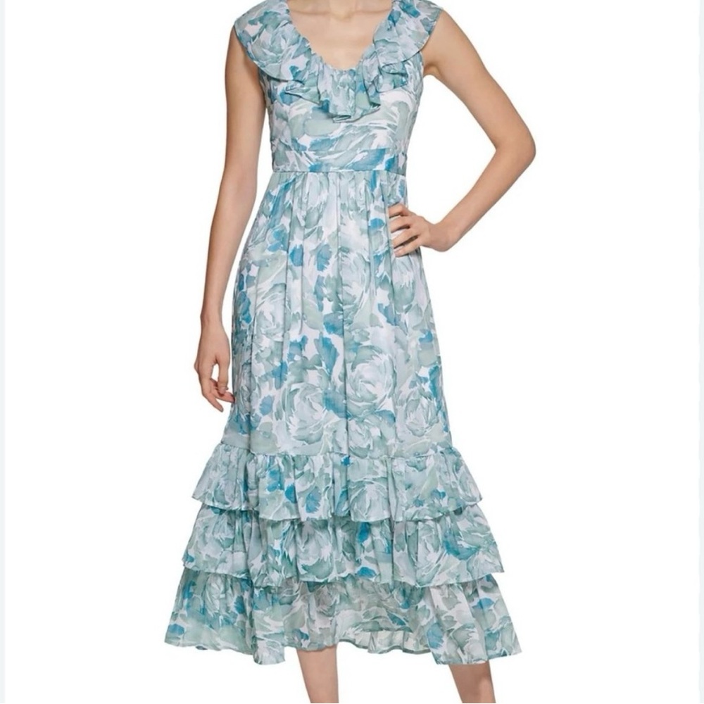 Calvin Klein Blue Floral Maxi Dress